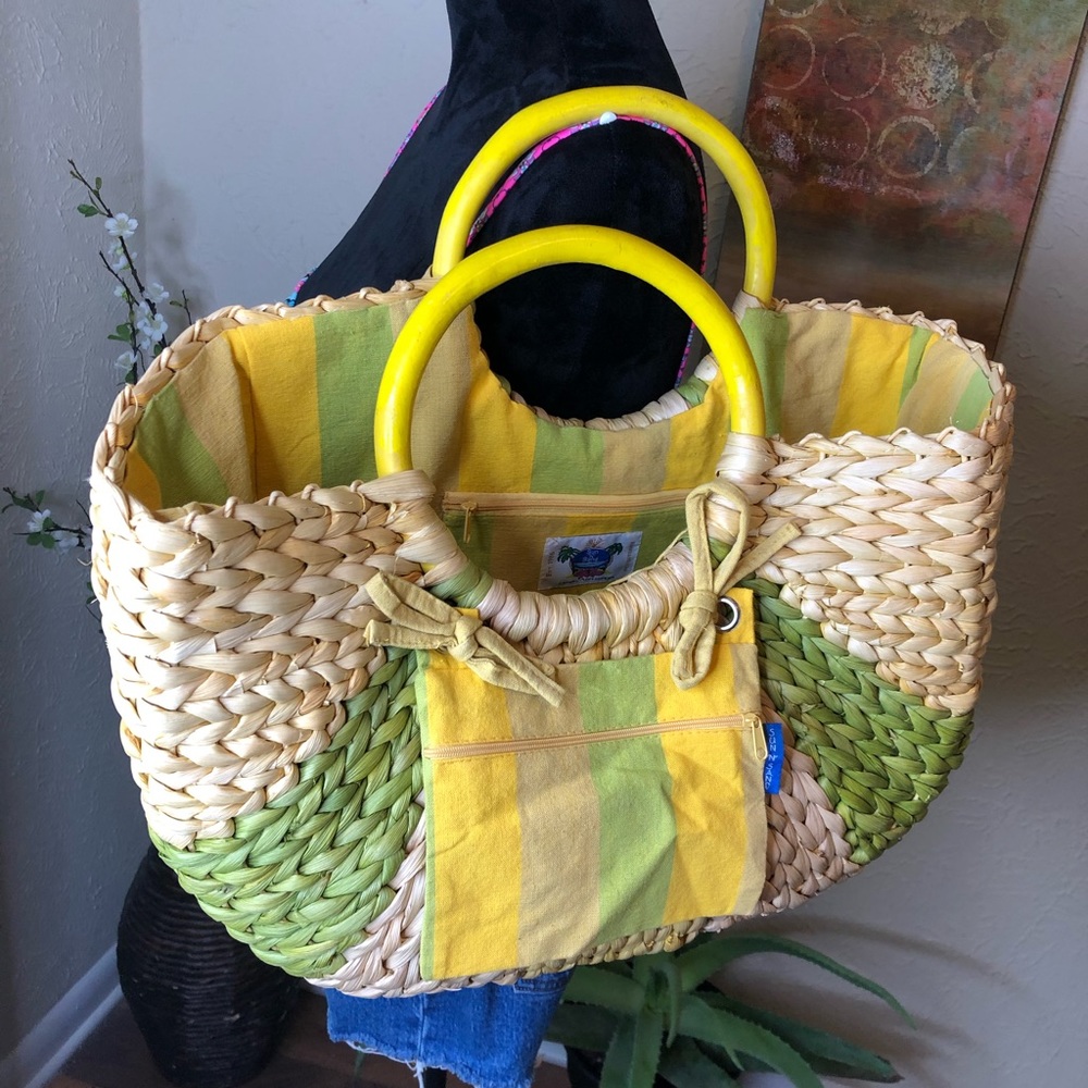 Sun N Sand Natural Straw Beach Round Tote